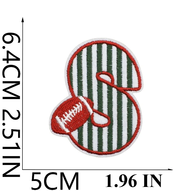 Sports Style Rugby Embroidery Patch Sticker 26 English Letters Clothes Decorative Cloth Sticker Team Chapter Boy Embroidery Piec: Brown