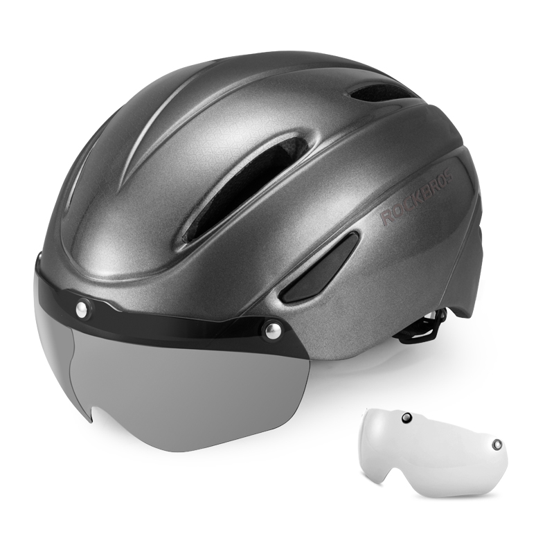 Rockbros Fiets Helm Ultralight Integraal Gegoten Helm Rand Lens Goggles Bike Helm Mannen Vrouwen Eps Mtb Road Fietshelm: WT-018S-TI