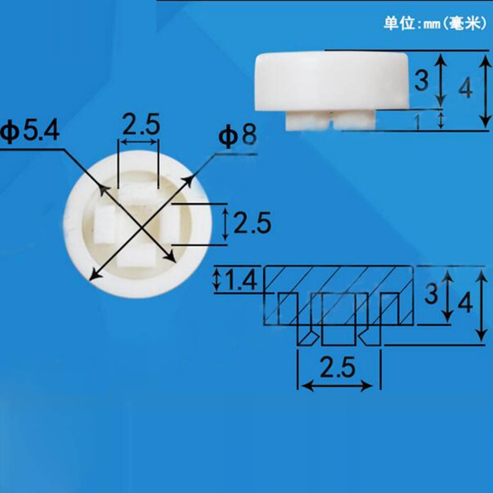 100pcs round button cap tactile switch cap 8*3mm push button cap for 6*6mm square tactile switches
