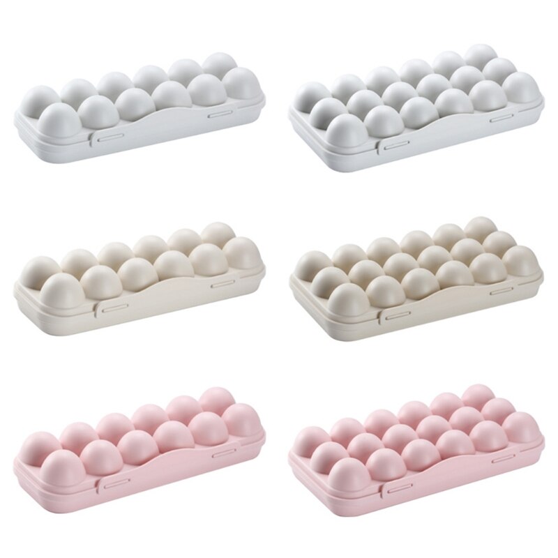 Contenedores de plástico con tapa para nevera, caja de almacenamiento para guardar huevos, 12/18 paquetes
