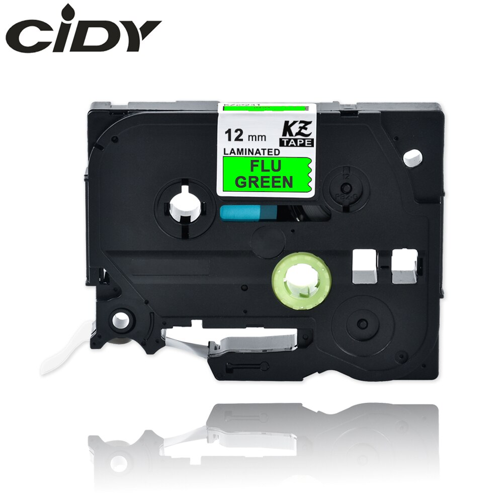 CIDY TZ D31 TZe-D31 TZeD31 TZ-D31 negro sobre Flugreen cinta compatible brother P-touch cinta de etiquetas tze D31