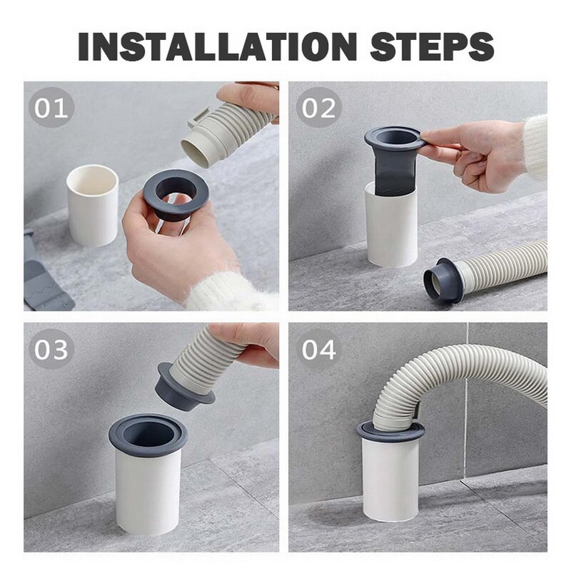 Avløpsrør tetning slange silikonplugg kjøkkenrør kloakk tetningsring vaskemaskin avløp til bad kjøkken vaskerom