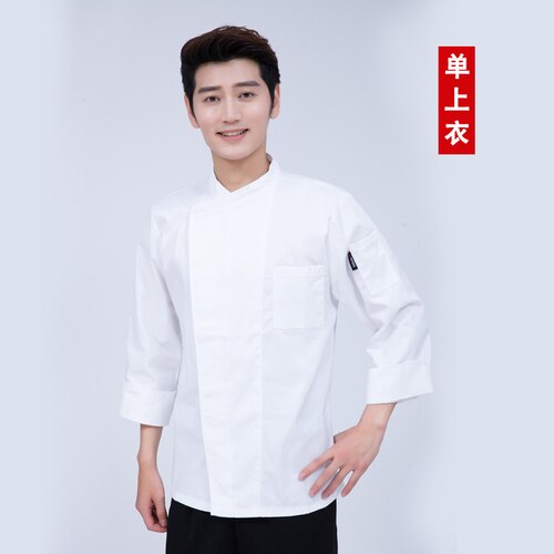 Chef Uniform Summer Short-sleeve pocket Breathable Restaurant Food Service Chef Jacket Kitchen: 2 / L