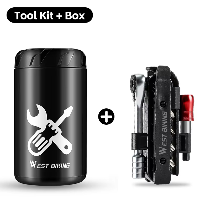 WEST BIKING-caja de herramientas para cápsulas de bicicleta, Kit de reparación, lata de almacenamiento, botella impermeable para ciclismo de montaña y carretera, accesorios para bicicleta: Cian