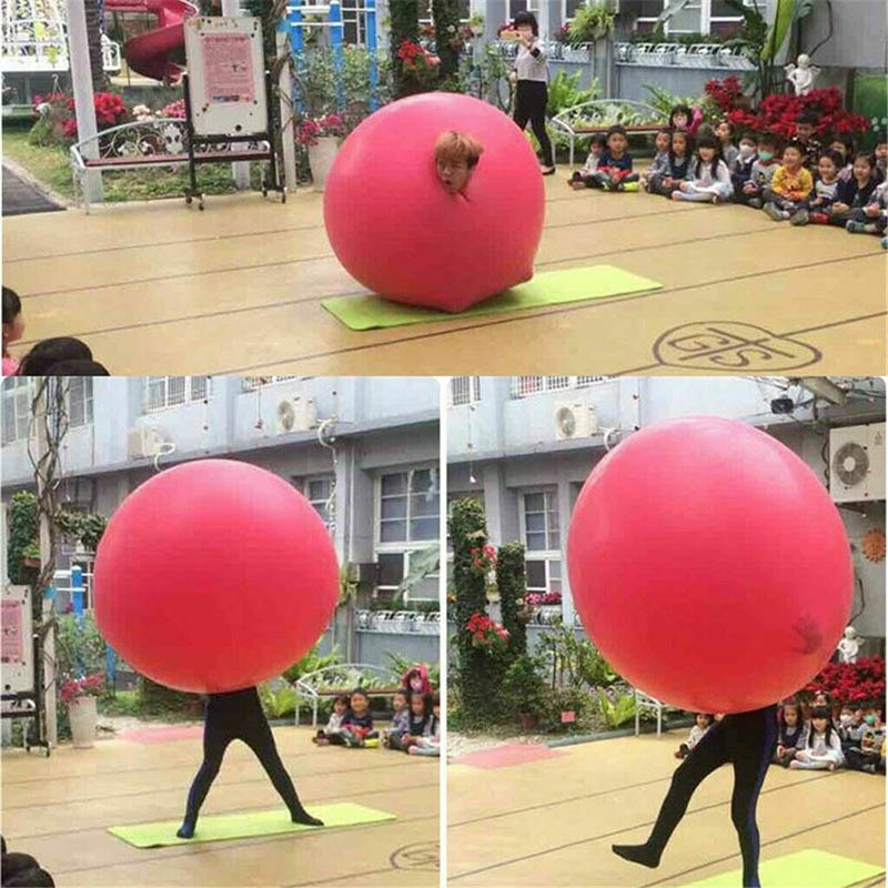 Ballon à oeufs humain géant en Latex de 72 pouces rond pour jeu amusant