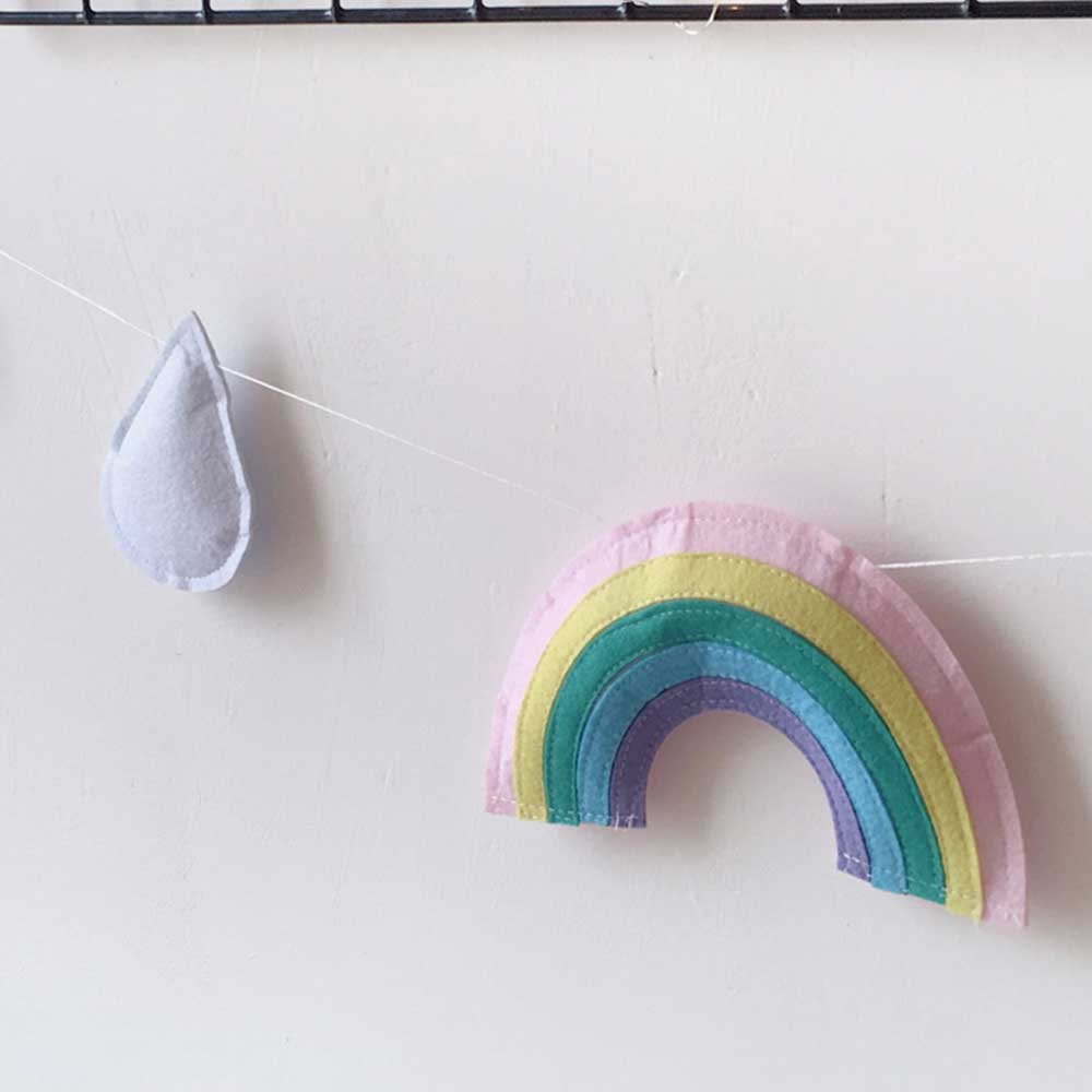 Decoración de pared para habitación de bebé, accesorios de fotografía colgantes de nube de arco iris, parachoques, cuna infantil