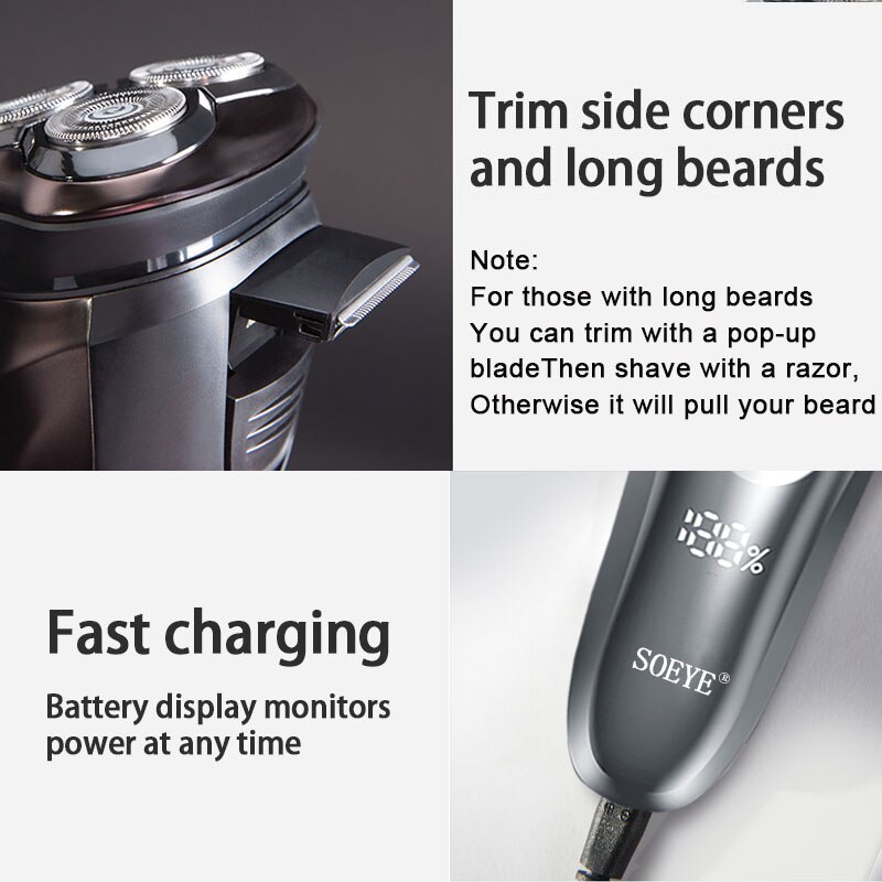 Xiaomi Mannen Scheerapparaat Voor Mannen Elektrisch Scheerapparaat Baard Trimmer Waterdichte Scheerapparaat Smart Razor Trimmer Mannen Nat &amp; droog Scheermes