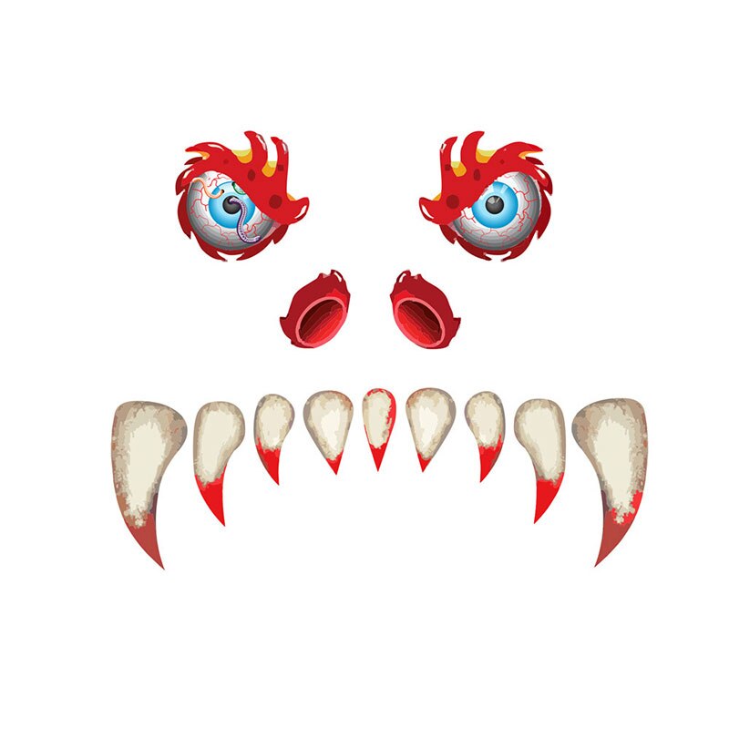 Halloween Monster Wall Sticker Room Home Decoration Scary Eyes Fangs Claws Door Stickers Poster DIY Monster Wallpaper
