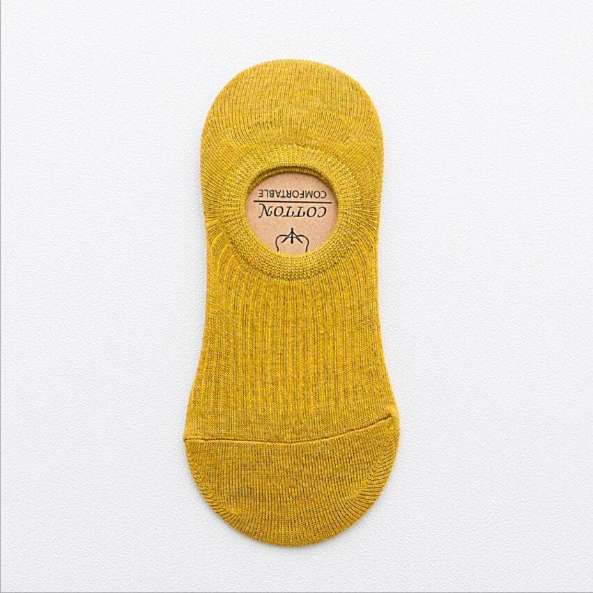 1 pair of spring and summer products solid color invisible socks cotton silicone anti-skid ladies socks boat socks: 10