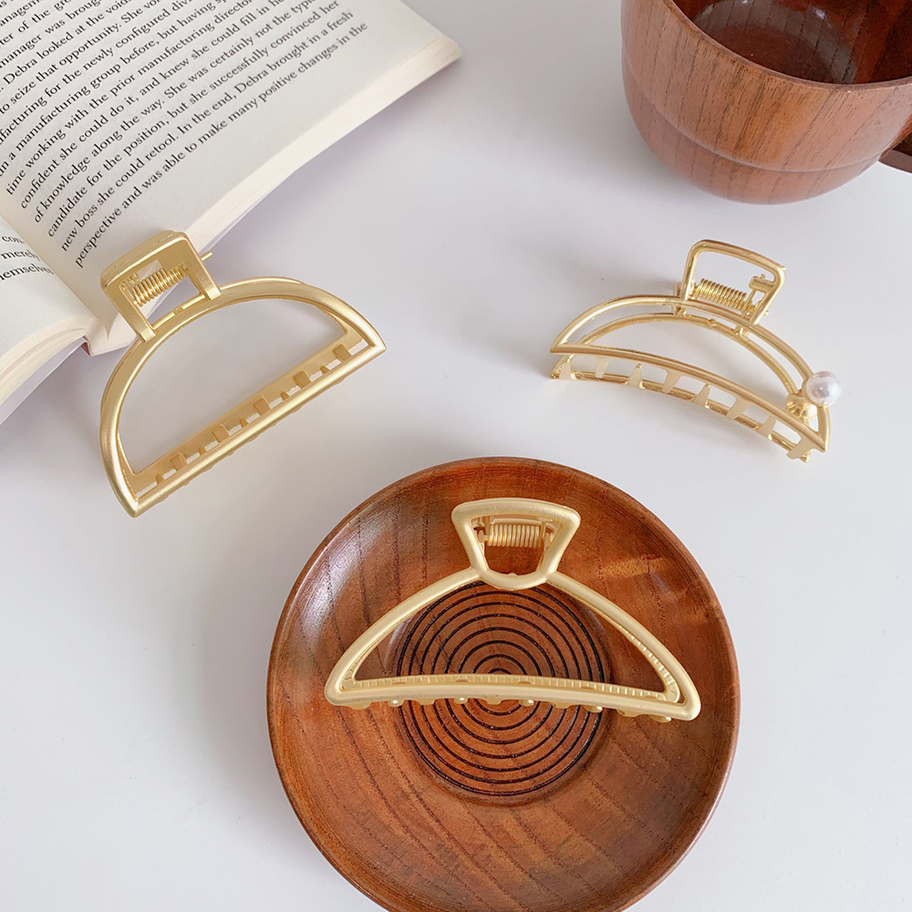 Las mujeres pelo Clips hueco tiburón pulpo Clip geométrica horquilla con perlas gran elegancia broche para peluquerías accesorios para el cabello