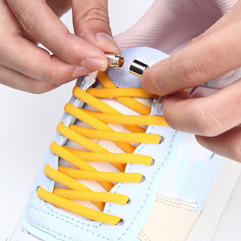 Fermoirs à lacets élastiques en métal, 10 pièces, fermeture de Capsule, boucles de bout, sans attache, réfléchissant, pour la réparation des lacets de baskets