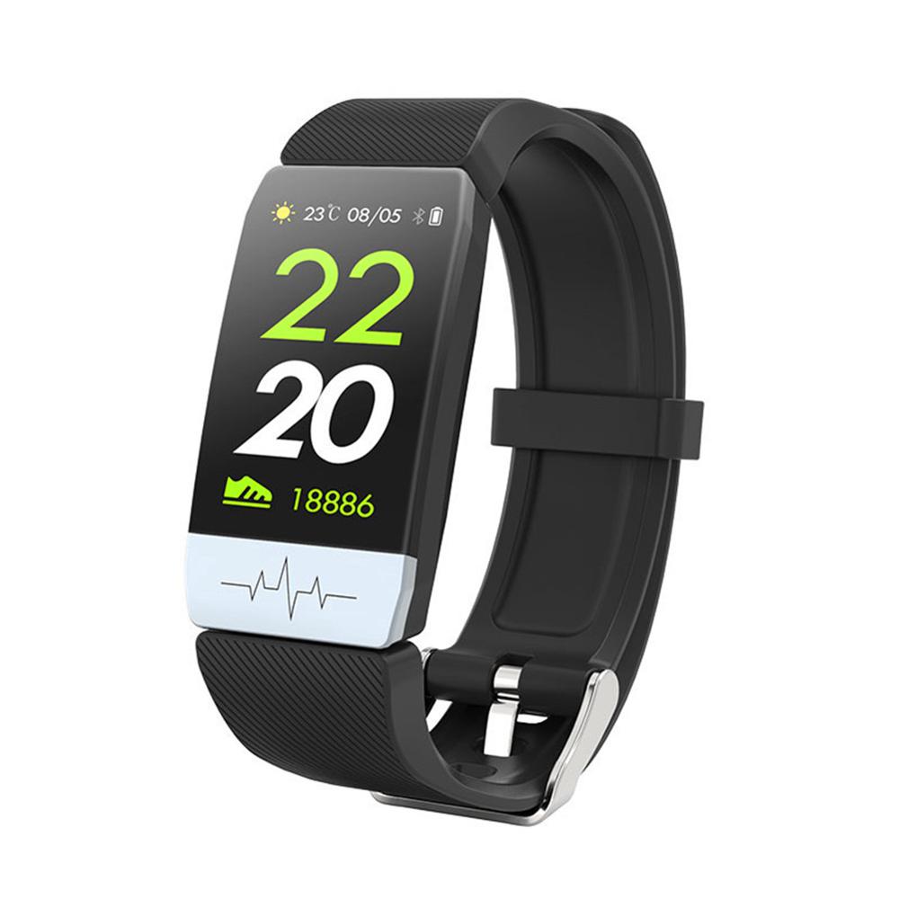 Fitness Tracker Smart Watch ECG PPG Smart Band Blood Pressure Waterproof Heart Rate Monitor Smart Bracelet Men Women Pedometer: Q1S black with ECG