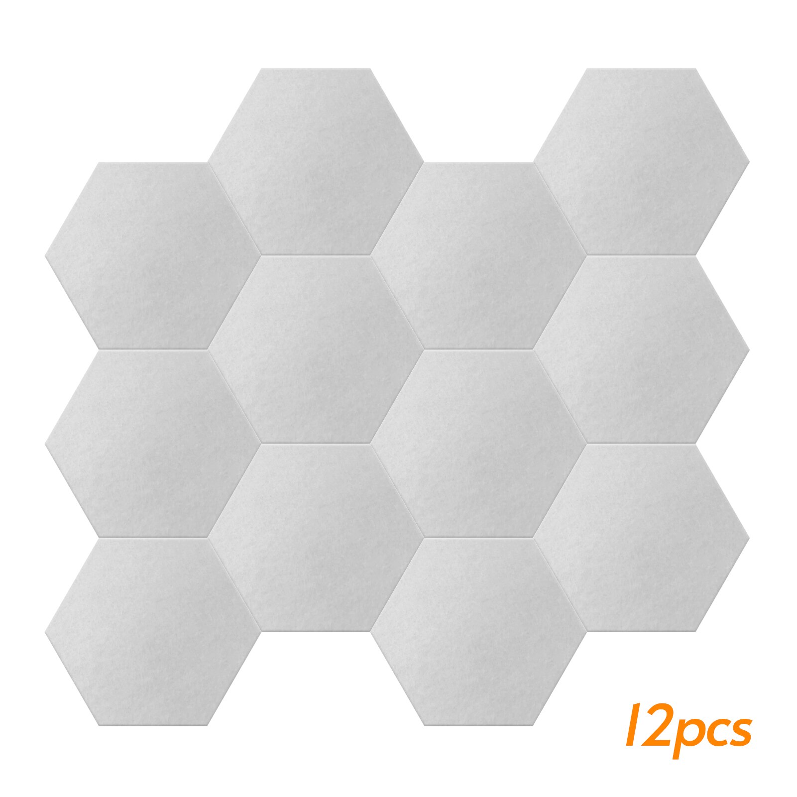 Paneles acústicos hexagonales de fibra de poliéster, aislamiento acústico e insonorizado, Panel de absorción acústica de pared, 12 Uds.: White