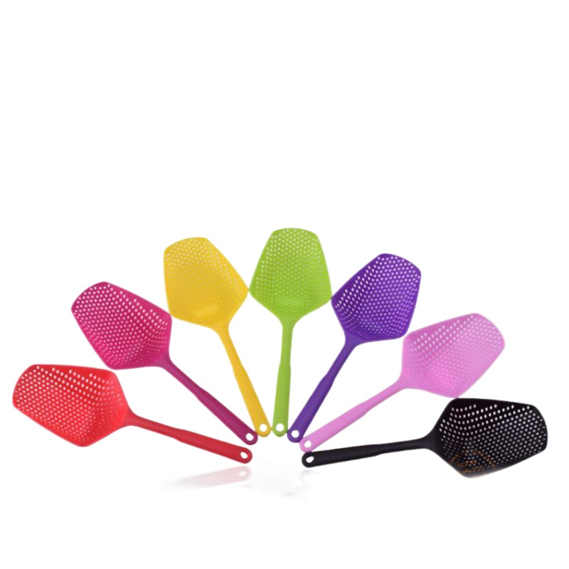 Non-Stick Water Leakage Shovel Long Scoop Plastic Hangable Storage Kitchen Gadgets Portable Cooking Tool Kitchen Accessories