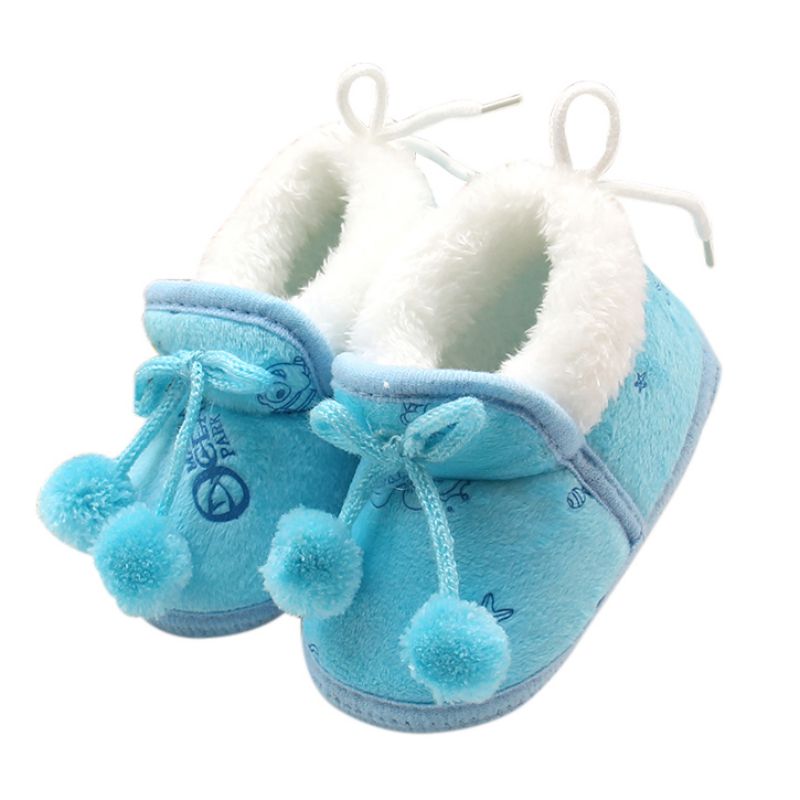 Vinter baby drenge piger bomuld sko plys varme støvler 0-18 måneder: Blå / 13-18 måneder