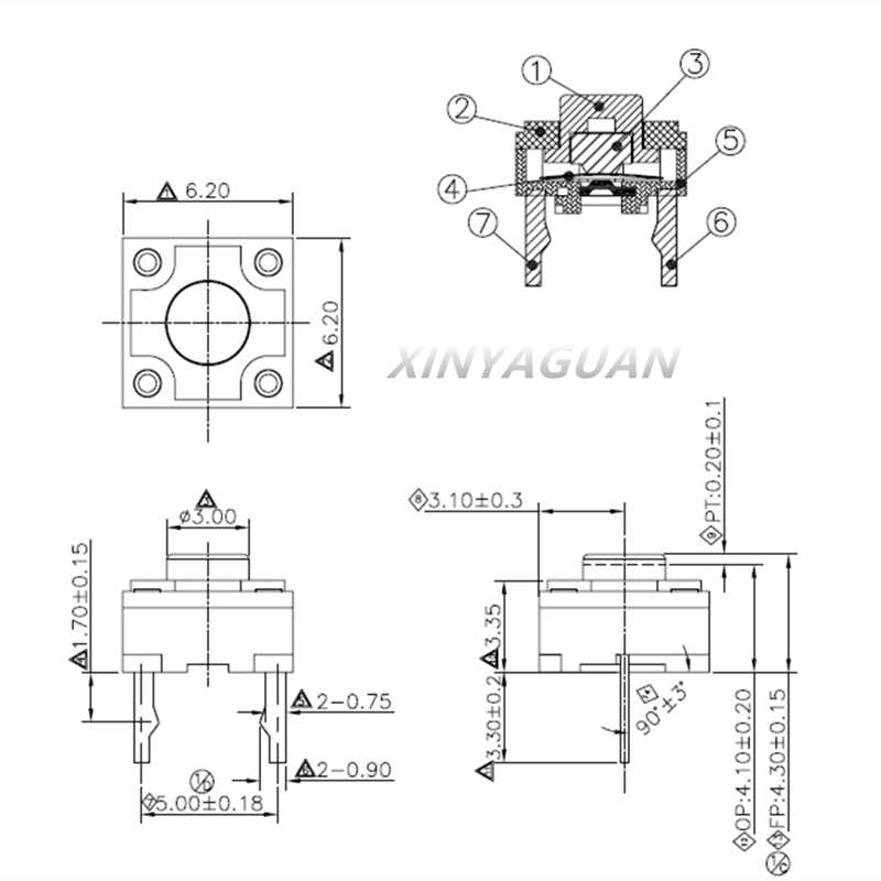 10Pcs Kailh Mute Knop 6*6*4.3/7.3/9.5Mm Vierkante Stille Schakelaar It Zijn Draadloze Muis bedrade Muis Micro-schakelaar Muis Knop Tact Switch