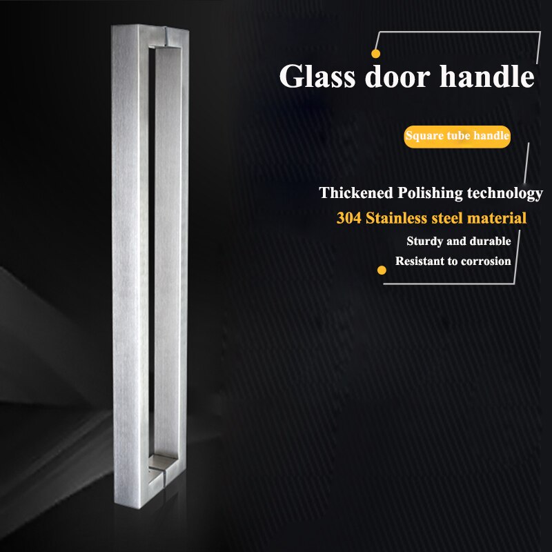 Door handle Square tube handle glass door wooden door stainless steel 304 material door hardware glass door hardware