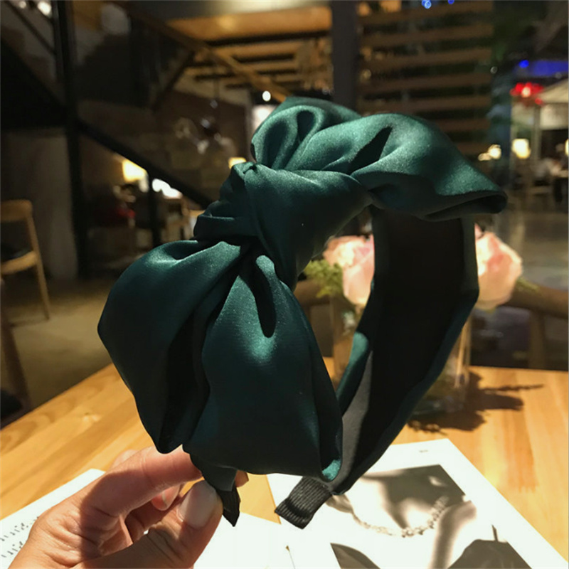 Gorgeous Bowknot Hairbands For Women Wide Headbands Girl Hair bands Female Hair Hoop Headwear Hair Accessories: GRAY