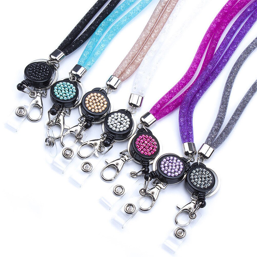 Mobile Phone Lanyard Crystal Hanging Rope Badges Keychain Lightweight Necklace Strap For Cellphones Mesh Holder Office Universal