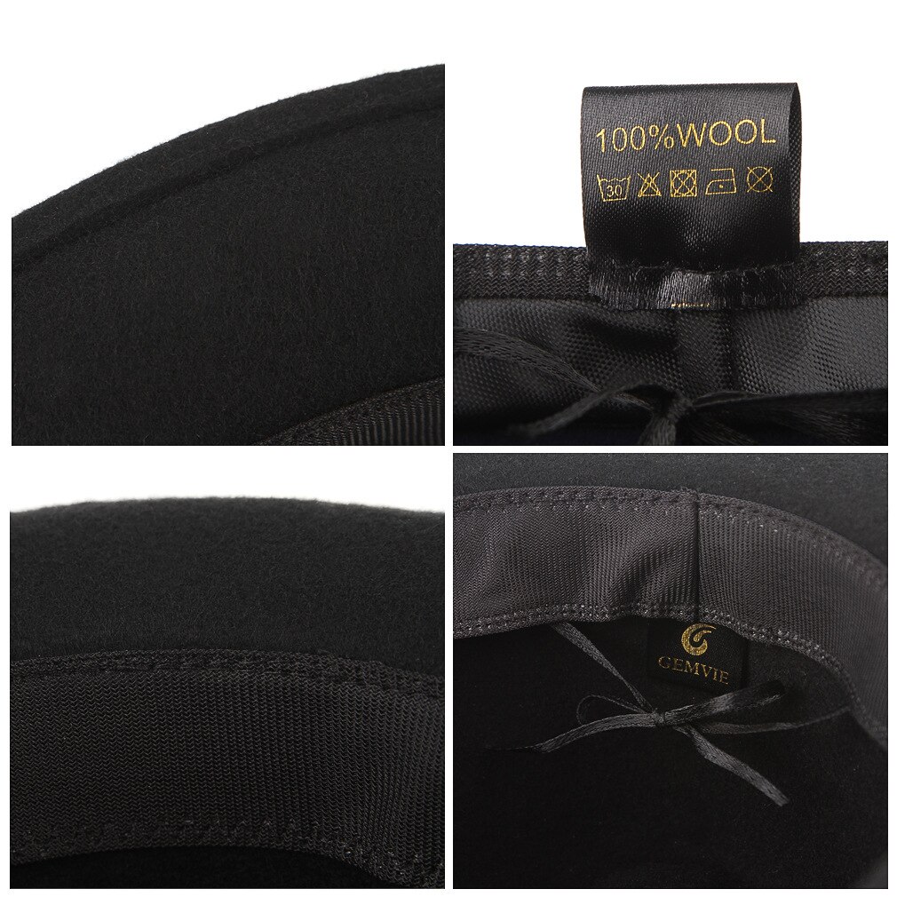 Men's Retro Scorpion Black Fedoras Hat Male Wool Gentlemen's Jazz Fedora Cap Church Party Banquet Vintage Hats H7212