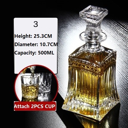 Russland Wodka Karaffe Whiskey Flasche Kristall Glas Wein Bahre Behälter Glasflasche Glas Tasse Heimat Bar Werkzeuge Dekoration: 3