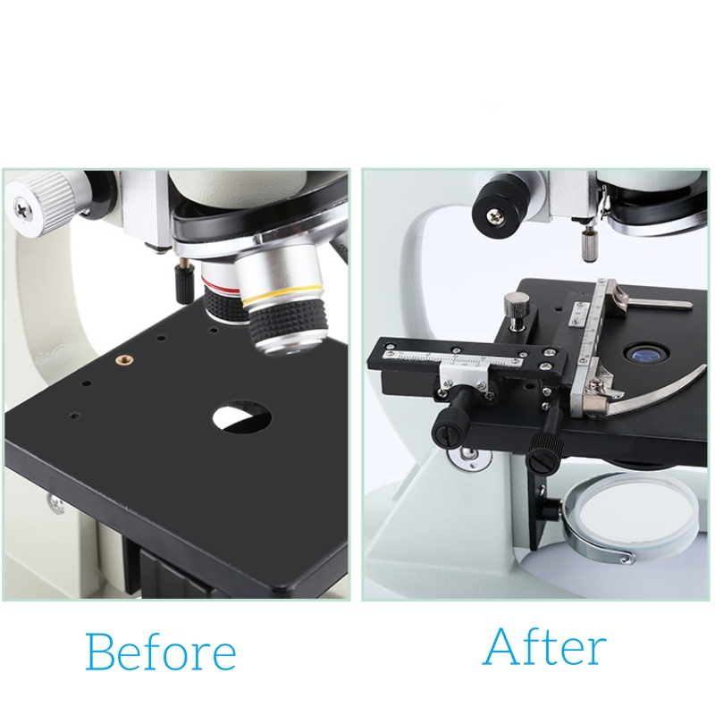 XSP-microscopio biológico mecánico, X-Y de escenario móvil con regla de escala