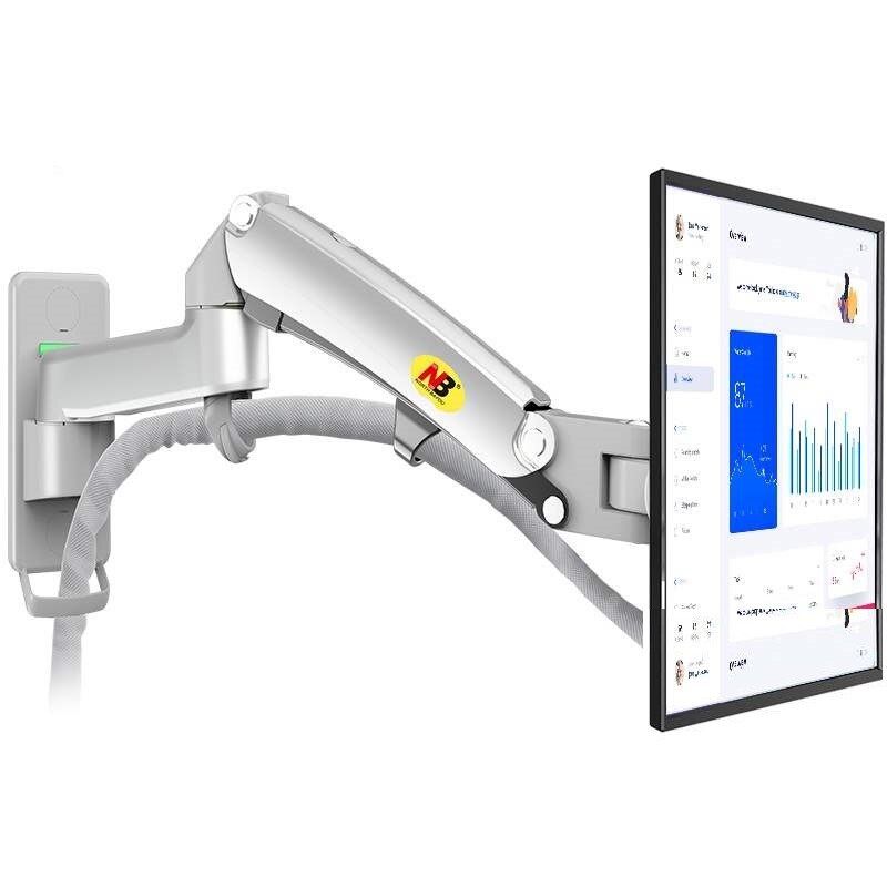 NB North Bayou Black F300 Full Motion Monitor Wall Mount TV Bracket with Adjustable Gas Spring for 24"-35" LED LCD Monitor TV