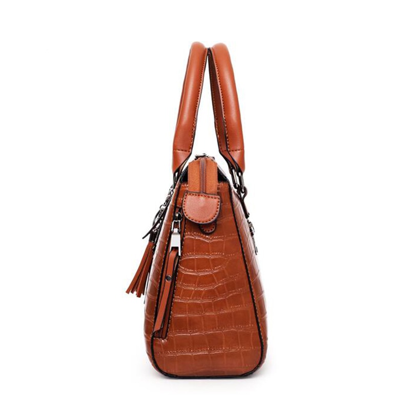 SMOOZA 4PS femmes sacs ensemble de luxe Crocodile femme sacs à main en cuir PU sacs à bandoulière gland Composite sacs sac de messager