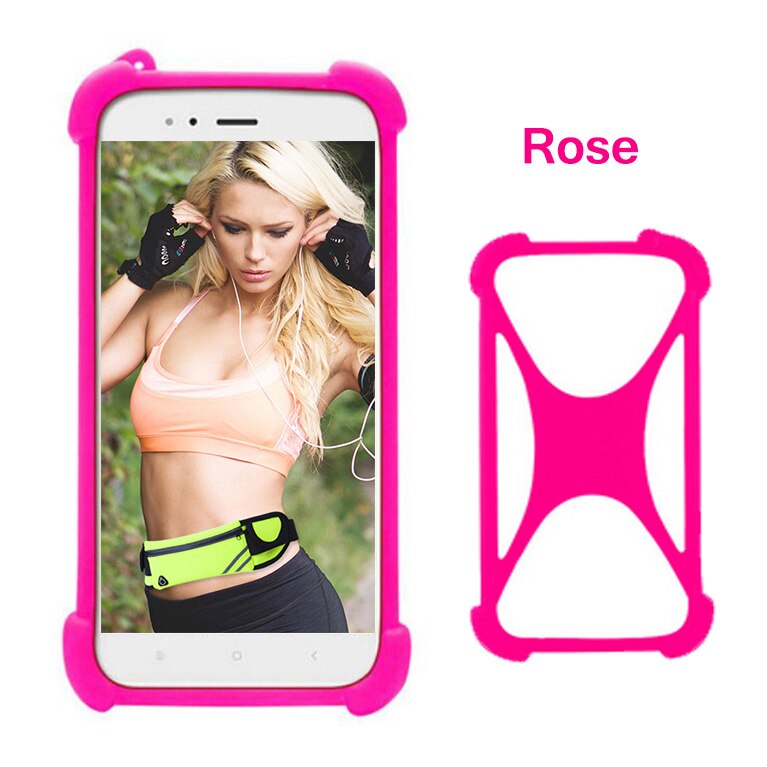 Case For Fly Life Play Jet Mega Ace Universal Soft Silicone Elastic Bumper Phone Cover Case For Fly Life Compact 4G Phone Cases: Rose