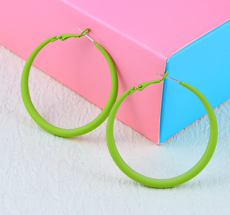 Summer Colorful Neon Hoop Earrings Pink Blue Green Yellow Large Circle Earrings for Women Girl Rock Punk Jewelry: Antique Copper Plated