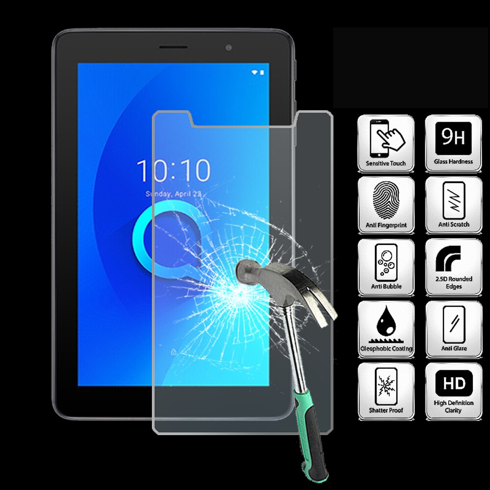 Voor Alcatel 1T 7 Tablet Gehard Glas Screen Protector Cover Explosieveilige Anti-kras Screen Film