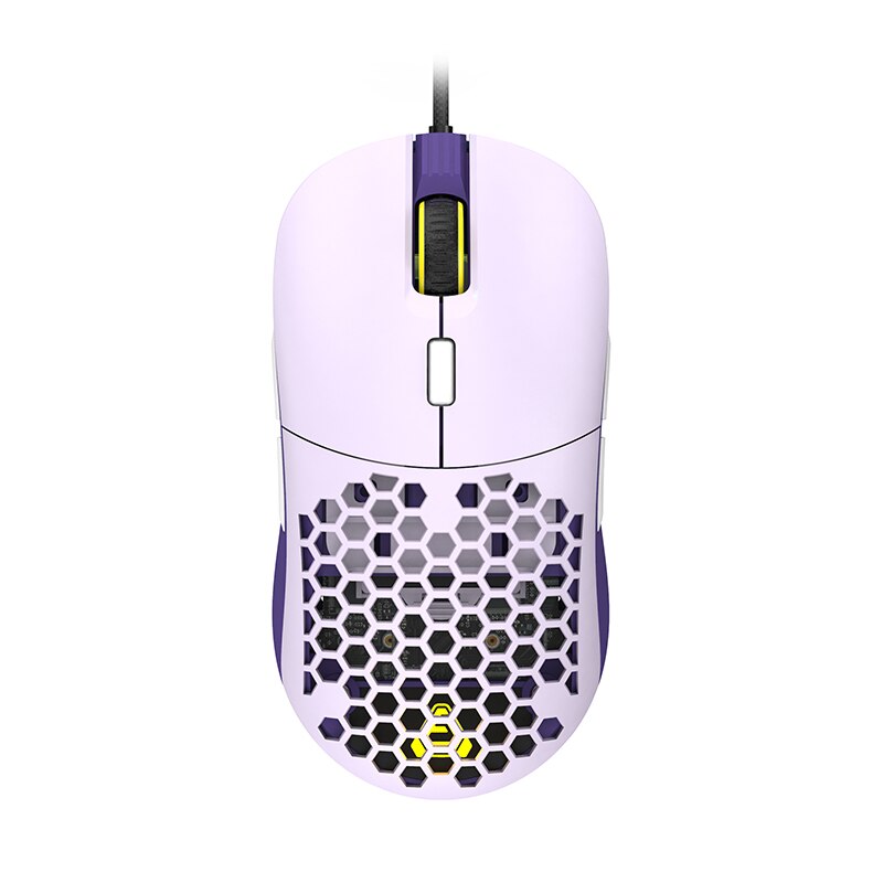 AJAZZ F15 mysz do gier RGB/a wielu kolor podświetlenia 16000DPI 7 przycisków PMW3338 czujnik konstrukcja o strukturze plastra miodu przewodowa mysz ergonomiczna do laptopa pulpit: FIOLETOWY