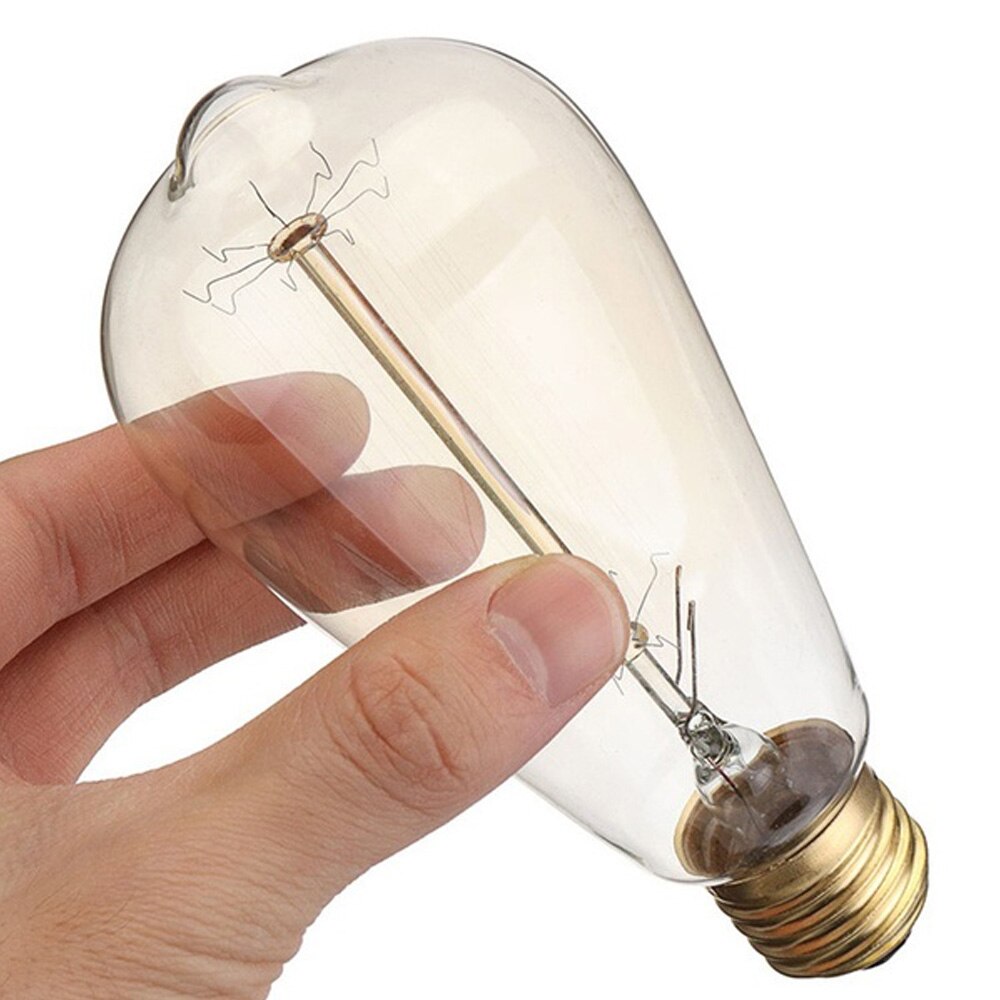 E27 Edison Light Bulb Glass Incandescent Bulbs W-filament Bulb Tungsten Filament