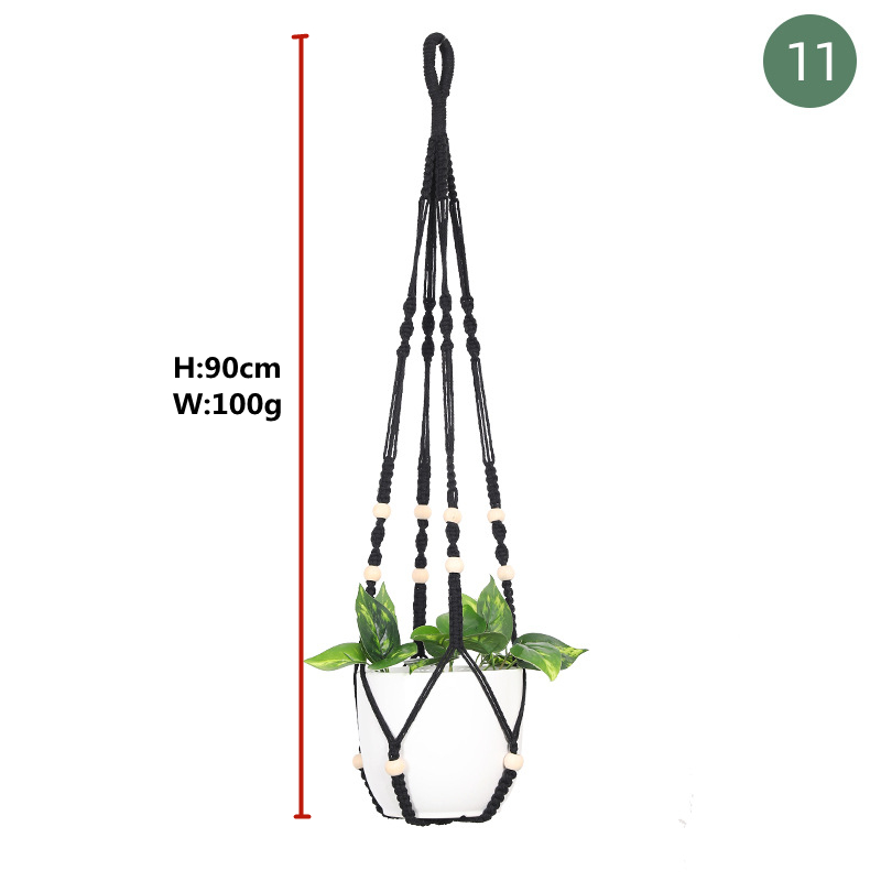 Macrame Handgemaakte Plantenhanger Manden Bloempotten Houder Balkon Hangende Decoratie Geknoopt Hijstouw Huis Tuinbenodigdheden: Chocolade