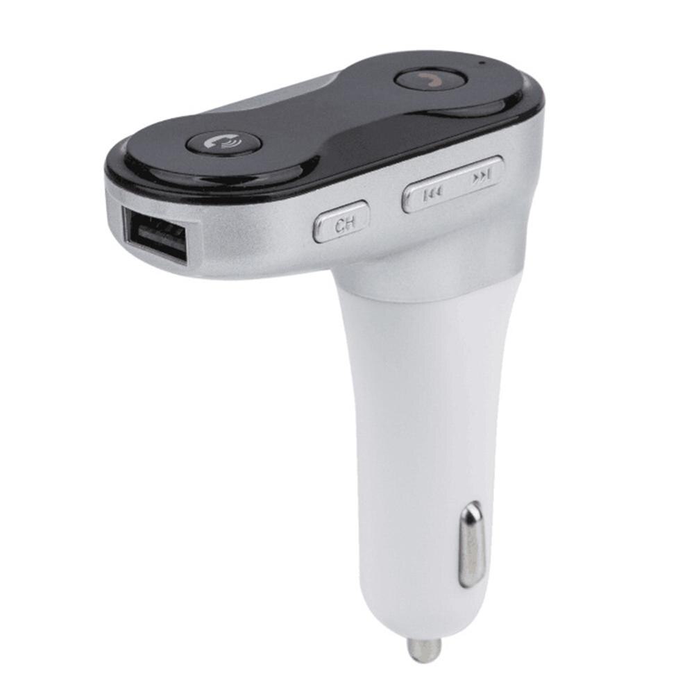 Auto Mp3 Speler Muziek Draadloze Fm-zender Modulator Bluetooth Carkit C8 Charger Aux Handsfree 5V/2.1A auto Styling: black silver