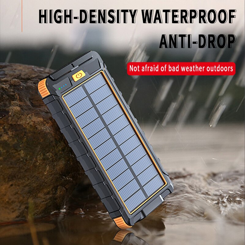 80000mAh Solar Power Bank Fast Charger Large Capacity Waterproof External Battery with Flashlight for Xiaomi Iphone Huawei