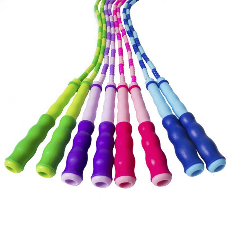 Cuerda para saltar con cuentas suaves ajustables de 2,8 m de longitud, cuerdas para saltar para niños para Fitness en interiores y exteriores