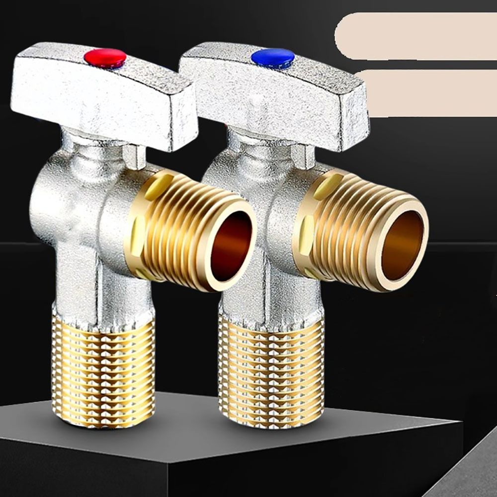 Valvole di arresto dell'acqua a grande flusso per acqua calda e fredda Valvole a sfera di ingresso in ottone G1/2 "con maniglia Nucleo a sfera con valvola angolare durevole