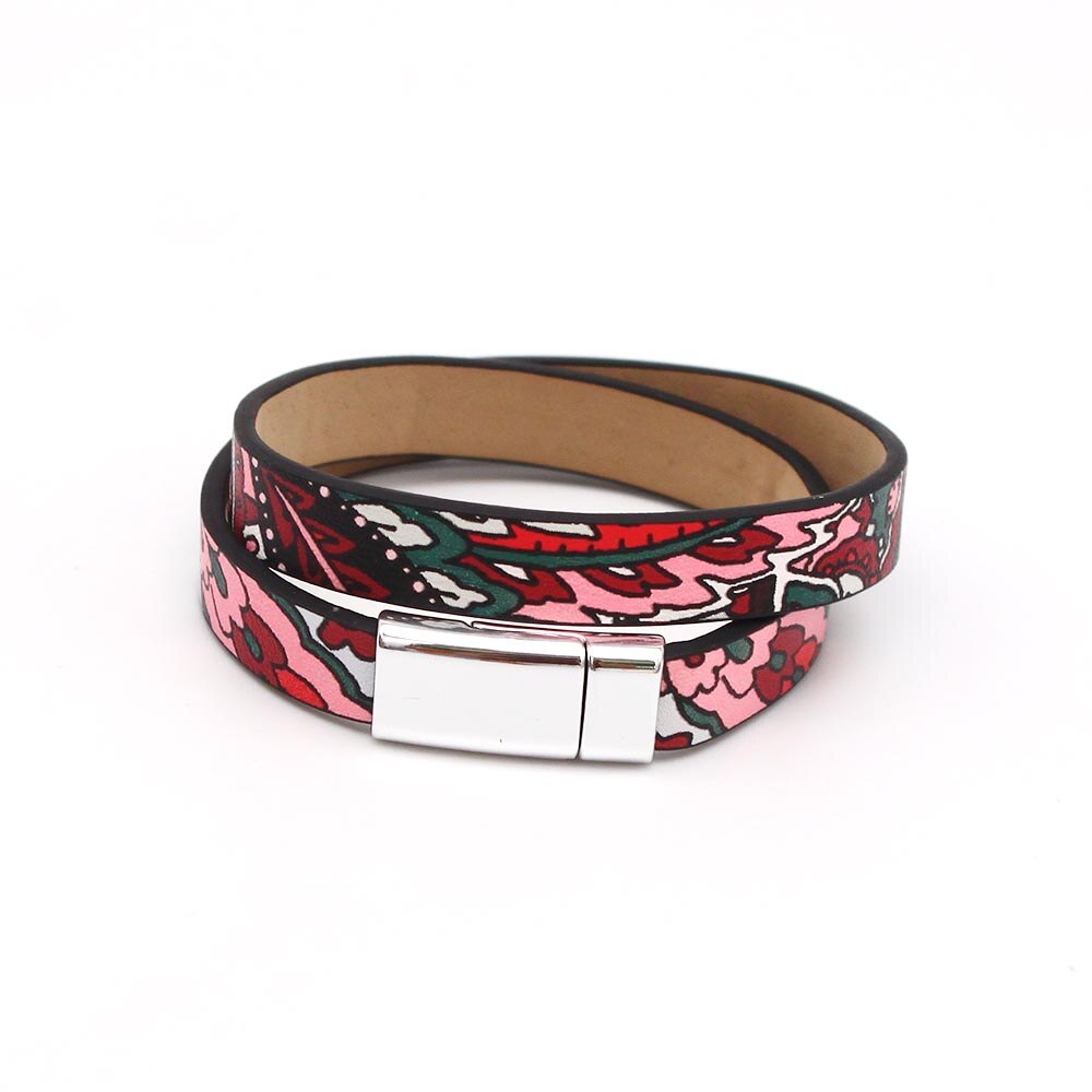 D &amp; D Charm Etnische Vrouwen Geometrische Meisje Trendy Print Wrap Lederen Armbanden Vrouwen Vintage Armband Vrouwelijke Bruiloft Sieraden: 2