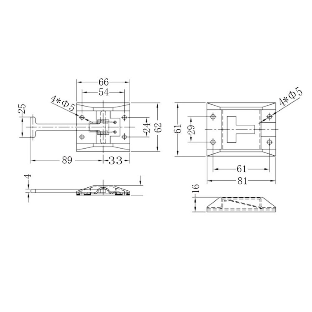 Durable Truck Door Hook Positioning Stainless Steel RV With Bracket T Shaped Buckle Universal Polished Trailer Protective Fixing