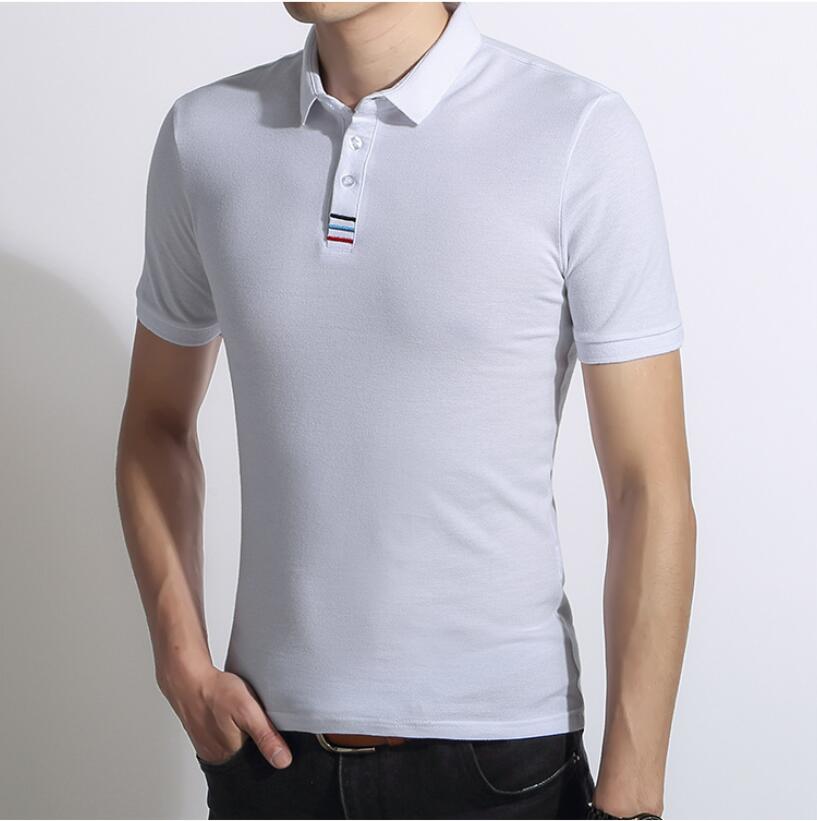 Men's Polo Shirt Cotton Short Sleeve Shirt Summer Breathable Solid Male Casual Business Menswear