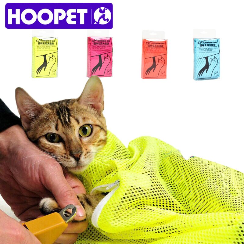 Hoopet justerbar mesh stor kat grooming taske hund rengøring ingen ridser bidende tilbageholdenhed badning negle trimning indsprøjtning undersøge