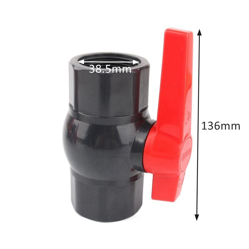 1pc PVC 1/2 3/4 1" Female Thread Ball Valve Water Pipe Control Vlave Garden Irrigation Aquarium Fish Tank Tube Valve: 40mm Thread