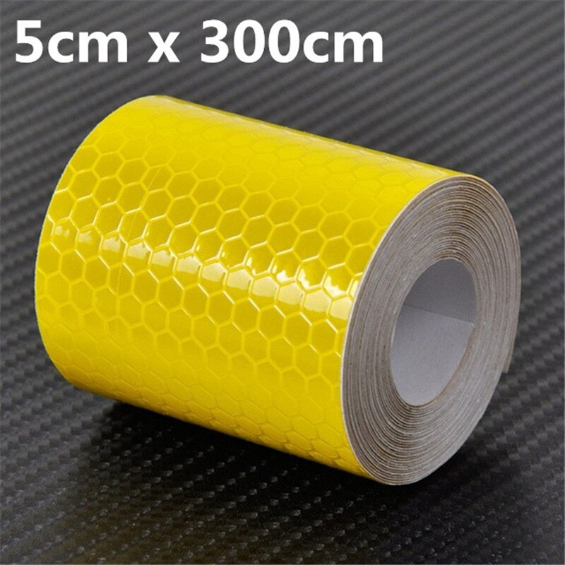 5cmx300cm Reflective Decoration Strip Self Adhesive Warning Safety Reflection Tape Film Auto Reflector Car Styling Sticker: Yellow