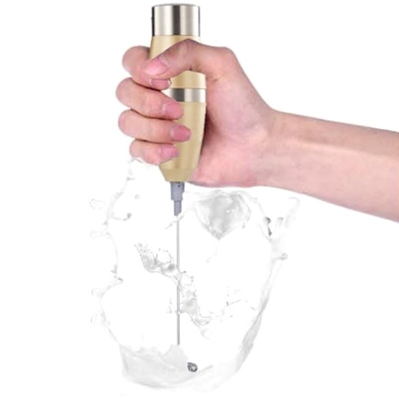 Double Spring Whisk Head Electric Milk Frother Handheld Milk Foamer Drink Mixer