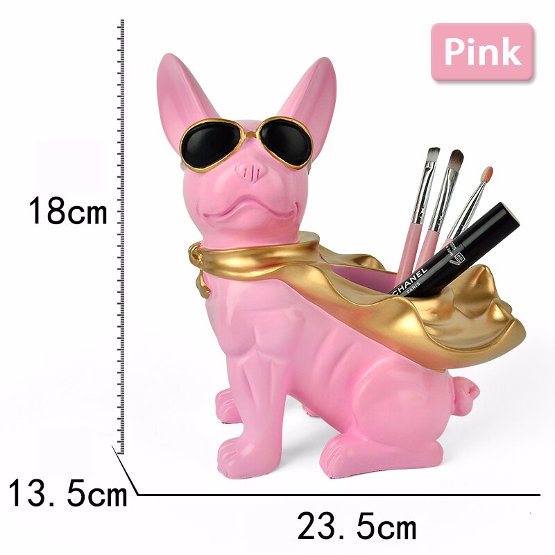 Nordic modern pen holder Cute resin office desk accessories organizer Stationery kawaii Pen Container holder pencils: Pink Dog