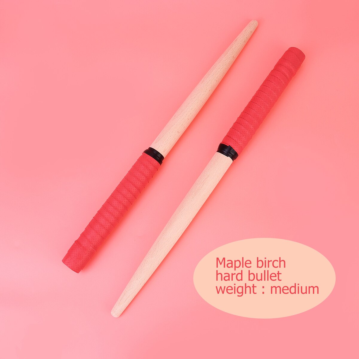 Taiko – baguettes de tambour portables en bois, 35x2cm, 1 paire, bâtons à Percussion légers pour tambour (jaune): Red