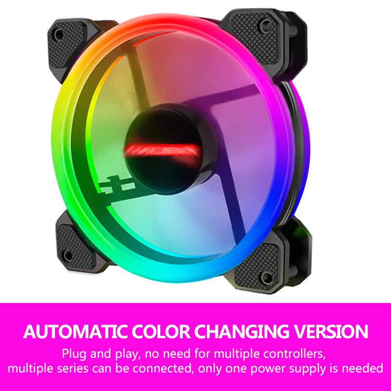 PC Desktop Computer Case Fan 120 mm Cooling Cooler Adjustable RGB Led 12V Mute Ventilador DC ARGB Fans Adjust Speed Aura Sync