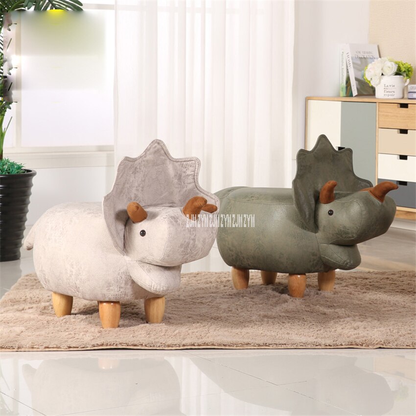 Modern High Density Resilient Sponge Animal Change Shoe Stool Solid Wood Children Shoes Storage Stool Living Room Sofa Footstool