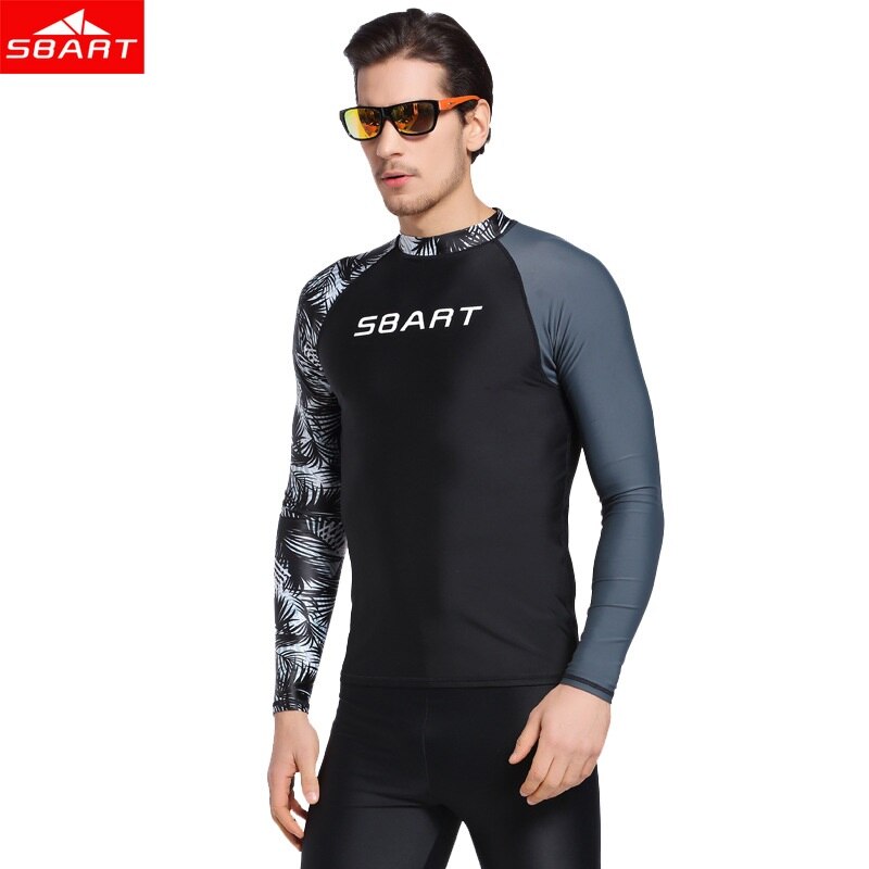 SBART nuovi maniche lunghe costumi da bagno rashguard surf abbigliamento si adatta alle immersioni camicia vestito di nuotata pesca subacquea kitesurf uomini rash guard